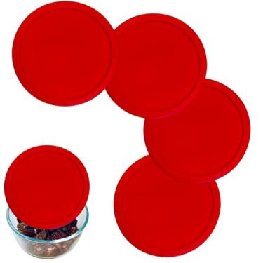 Imagem de Klareware 7 cup Round Plastic Replacement Lids Covers for Klareware Anchor Hocking and Pyrex 7202-PC Glass Food Storage (Container not Included) (4 Pack)