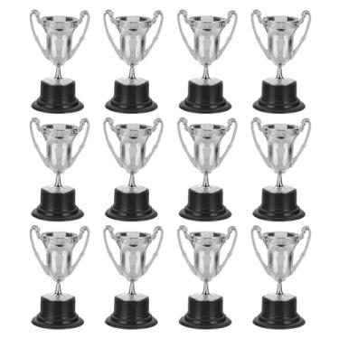 Imagem de PATIKIL Mini troféus de 8,5 cm, 12 peças de copos de troféu de prata de plástico, pequenos troféus de prata, prêmio para competições de torneios esportivos, lembrancinhas, cerimônias, adereços