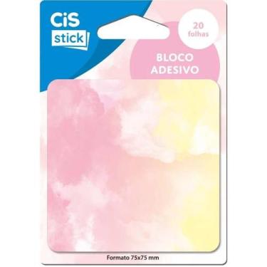 Imagem de Bloco Adesivo Sticky Notes Decorado Rosa 75x75mm - 20 Folhas - Cis