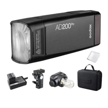 Imagem de GODOX AD200 Pro AD200Pro 200Ws 2.4G Flash Strobe Monolight, 1/8000 HSS, 500 flashes de potência total, reciclagem de 0,01-1,8s, bateria de 2900 mAh, lâmpada nua/cabeça flash Speedlite Fresnel, leve e