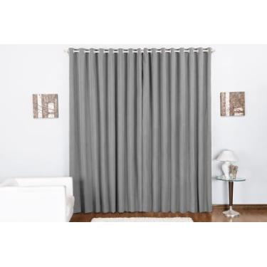Imagem de Cortina Duda sala ou quarto oxford 4,00x2,80 para varão 4m cor cinza -