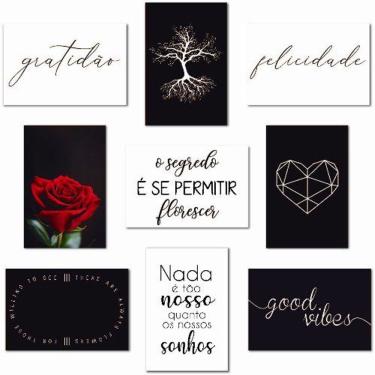 Imagem de Kit Placas Quadros Decorativos 9 peças MDF 20x30 Gratidão