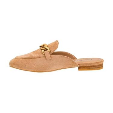 Imagem de Corkys Footwear Mule feminino Keepsake, com detalhe de corrente grossa e design sem cadarço, Camurça sintética de camelo, 40