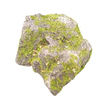 Imagem de IEUDNS Pedra artificial coberta com musgo verde, pedra sintética leve, musgo artificial para arranjos florais, vaso de plantas, cilindro de vidro, S