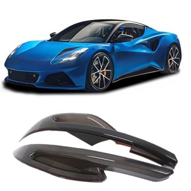 Imagem de Capa de lâmpada de luzes traseiras de carro compatível com Lotus Emira V6 GT GT4 I4 2021-2024, kits de cobertura de guarnição de carcaça de luz traseira preta defumada, luz indicadora de freio da