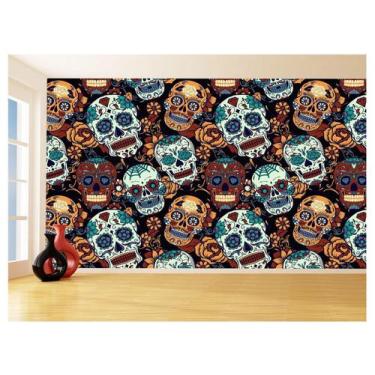 Imagem de Papel De Parede 3D Textura Caveiras Mexicanas 3,5M Txt204 - Você Decor