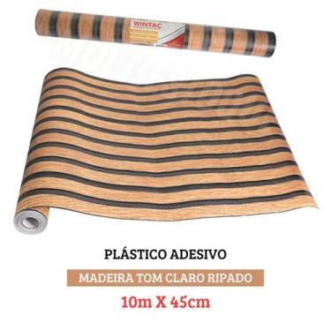 Imagem de Plástico Adesivo de Madeira Tom Claro Ripado - Rocie