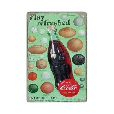 Imagem de Placa De Parede De Lata De Metal Para Refrigerantes Vintage Cola Para 