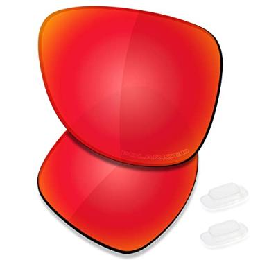 Imagem de SAUCER Lentes de reposição premium e protetores de nariz compatíveis com óculos de sol Costa Del Mar Cook High Defense - Vermelho fogo polarizado