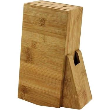 Imagem de Porta Facas de Bambú Natural Antifúngico 23x12x8cm – Suporte Organizador para Bancada de Cozinha