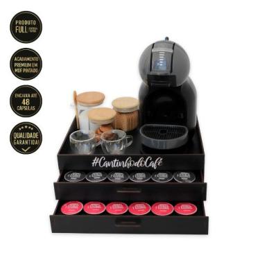 Imagem de Bandeja com 2 Gavetas Porta Cápsulas Café Organizador Luxo Dolce Gusto