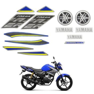 Imagem de Kit Gráfico Adesivo Completo Ys Fazer 150 Sed Azul 2017 2018 - MOTORYA