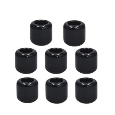 Imagem de Suportes de castiçal de cerâmica, conjunto de velas de sino, castiçais pequenos de 1,7 cm de diâmetro para mesa central, decoração festiva de cornija de Natal ou decoração de casa (8, preto)