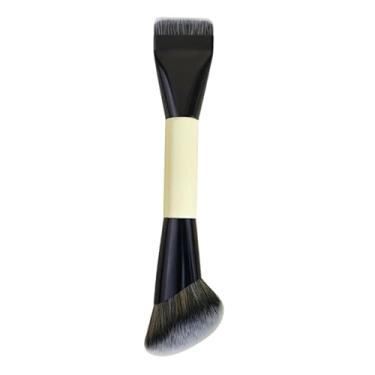 Imagem de harayaa Pincel de base Pincel de maquiagem Premium Cerdas macias Ferramenta de maquiagem para aplicação de corretivo em pó e esfumar, Preto E Madeira Maciça