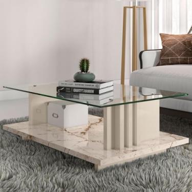 Imagem de Mesa de Centro Frizz - CALACATA/OFF WHITE - Madetec