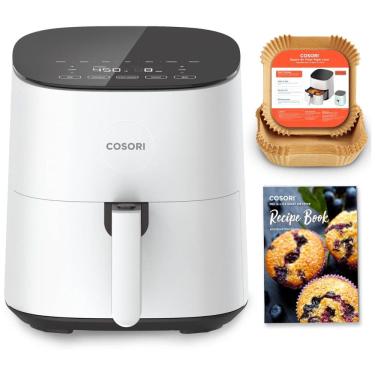 Imagem de Fritadeira Elétrica Air Fryer 4,6L com 10 Funções Predefinidas, 20 Forros de Papel e Livro de Receitas Incluso, 110V 1500W, COSORI, Branca