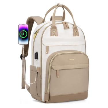 Imagem de Mochila LOVEVOOK para mulheres Fit 15.6, laptop anti-roubo, bege