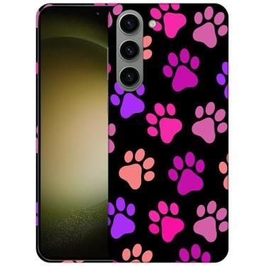 Imagem de SM CASES Capa para Samsung Galaxy S24 Plus 5G - Padrão de pata de cachorro sem costura design impresso 3D capa de plástico rígido compatível com Samsung Galaxy S24+