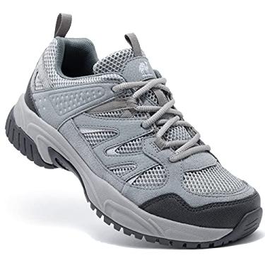 Imagem de CAMELSPORTS Tênis masculino leve antiderrapante respirável cano baixo para caminhada ao ar livre, trilha, caminhada, escalada, Cinza/preto, 10