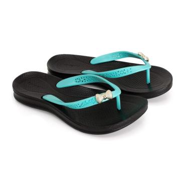 Imagem de Chinelo Ortopédico Massageia No Caminhar Detalhe Laço Metal Anabela-Feminino