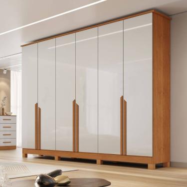 Imagem de Guarda Roupa Casal 6 Portas com Pés em MDF Bianca Bianchi