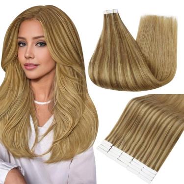 Imagem de Fita adesiva Full Shine para extensões de cabelo em cabelo humano 14 cm, 20 unidades