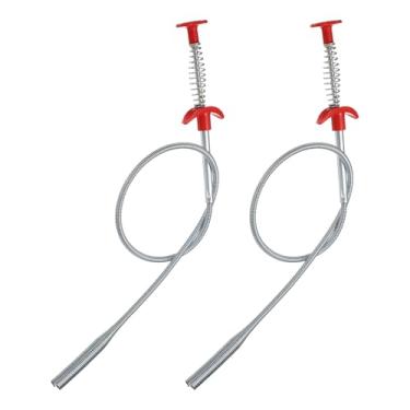 Imagem de HARFINGTON 2 peças Ferramenta de coleta de garra flexível 1,2 cm de diâmetro. 89 cm 4 garras gancho de limpeza de aço inoxidável desentupir pia esgoto limpador de ralo de cabelo desentupidor de pia