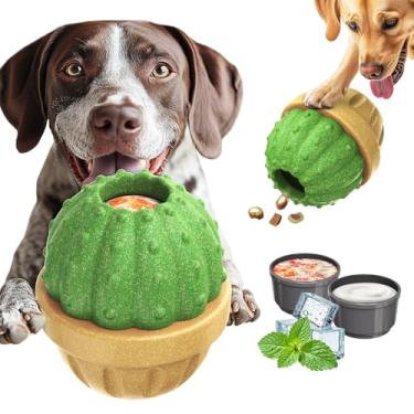 Imagem de DSUMD Brinquedo para cães dispensadores de petiscos congelados para mastigadores agressivos, brinquedos interativos de mastigar de nylon indestrutível, alimentador lento para uma alimentação saudável