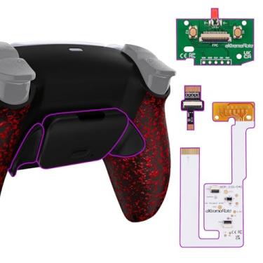 Imagem de eXtremeRate Kit De Remapeamento Programável Textured Red Back Paddles Rise V3 Para Controle Ps5 Bdm-030 040 050, Placa Atualização, Revestimento Inferior Redesenhado, Botões Fixação - Não