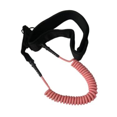 Imagem de YIJU Corda de tração em espiral para prancha de surfe, corda de tração em espiral para stand up paddle, acessórios de surfe de 10 pés para, longboard, Rosa