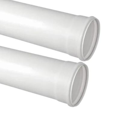 Imagem de Kit 2 Cano Tubo Pvc Esgoto Branco 75mm 1 Metro Hidráulico - FORTLEV