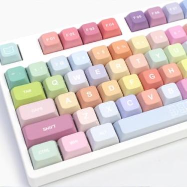 Imagem de ILYCHEEGAMI PBT Material XDA Altura Teclas 5-Side Dye Sublimação Teclas Mecânicas Universais Compatíveis com Switches Cherry MX, Gateron, Kailh TTC JWK e Clones 134 Teclas (Urso Gomoso)