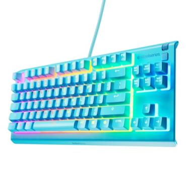 Imagem de SteelSeries Teclado para jogos Apex 3 TKL Aqua RGB — Formato compacto sem chave — Iluminação RGB de 8 zonas — Resistente à água e poeira — Interruptor para jogos Whisper-Quiet