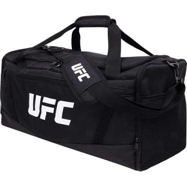 Imagem de Bolsa de ginástica UFC, bolsa de viagem grande de 55 cm para homens e mulheres, compartimento de sapatos, equipamento de treino de MMA e acessórios esportivos, preta
