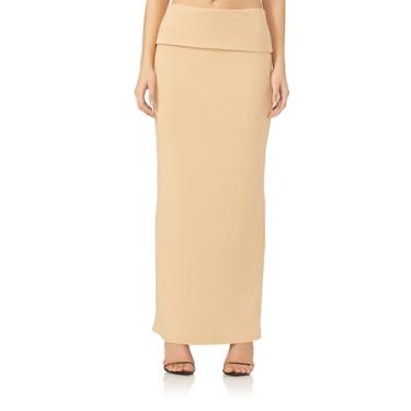 Imagem de AFRM Saia maxi feminina Esin macia dobrável cintura alta longa, Pralina, 3X