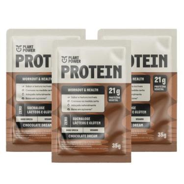 Imagem de 3x Sache Proteína Vegana Chocolate Plant Power 35g, Chocolate