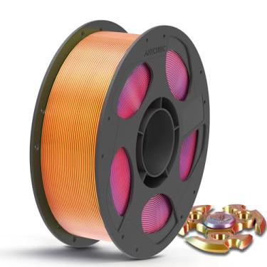 Imagem de ANYCUBIC Filamento Pla tricolor de seda, filamento de impressora 3D de coextrusão cromada 3 em 1, precisão dimensional de 1,75 mm, precisão dimensional +/- 0,02 mm, textura de seda, carretel