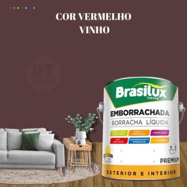 Imagem de Tinta Borracha Líquida Cor Vermelho Para Parede 3,2l Acrílica Lavável 