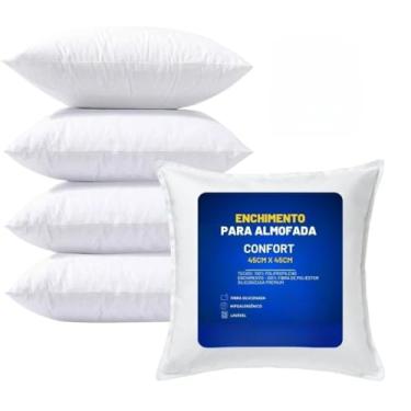 Imagem de Almofadas Decorativas Para Sofá Cheias Kit 2 4 6 10 Unidades Fibra Siliconada Tamanho 45x45(4)