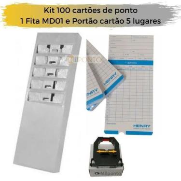 Imagem de Kit 100 cartões de ponto + chapeira 5 lugares e fita MD01 - CHAPMIL