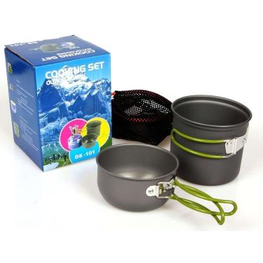 Imagem de Kit Panelas Aluminio Kit Camping Cozinha Acampamento Outdoor Panela Viagem Praia Pesca Bolsa Sacola