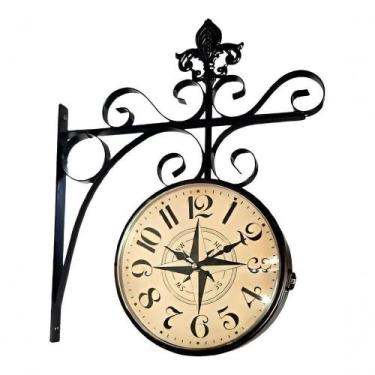 Imagem de Relógio De Parede Vintage Dupla Face Retro Estação De Trem - OUTRAS MA