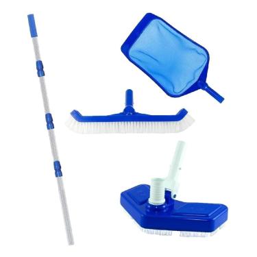 Imagem de Kit Limpeza Piscina Aspirador Asa Delta Peneira Cabo 3m