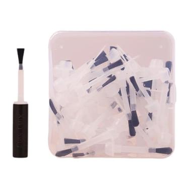Imagem de MotiveTech Pincel para esmalte líquido, mini pincéis para aplicação de pó, fácil de usar, cerdas macias, pincéis para gel de unha, 60 Peças Pretas