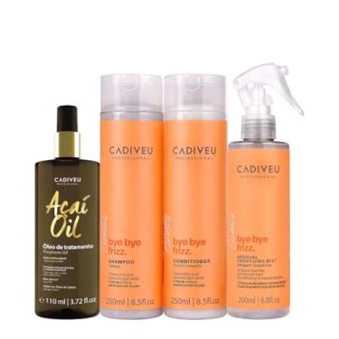 Imagem de Kit Cadiveu Professional Bye Bye Frizz Shampoo Condicionador Selagem Gradativa e Açaí Oil 110 (4 produtos)