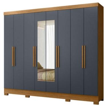 Imagem de Guarda Roupa Casal Espelho 6 Portas 236 Cm Diplomata Freijo Cinza Moval