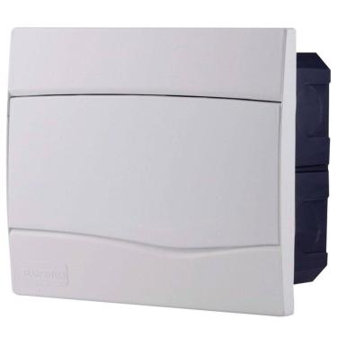 Imagem de Quadro De Distribuição De Embutir 9 Din Ou 6 Nema Tramontina Com Porta Branca Tramontina