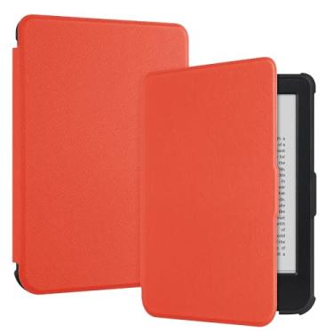 Imagem de Tiorecime Capa para 15.2 cm Kobo Clara Color (2024)/Clara BW (2024)/Clara 2E (2022) - Capa protetora inteligente de couro PU leve e fina com hibernação automática (laranja)