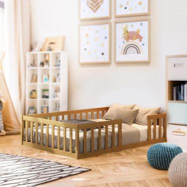 Imagem de Cama Montessoriana Madeira Maciça Reforçada com Colchão Casal - Replet