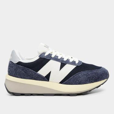Imagem de Tênis New Balance 370v1 Unissex, Marinho, Branco, 35
